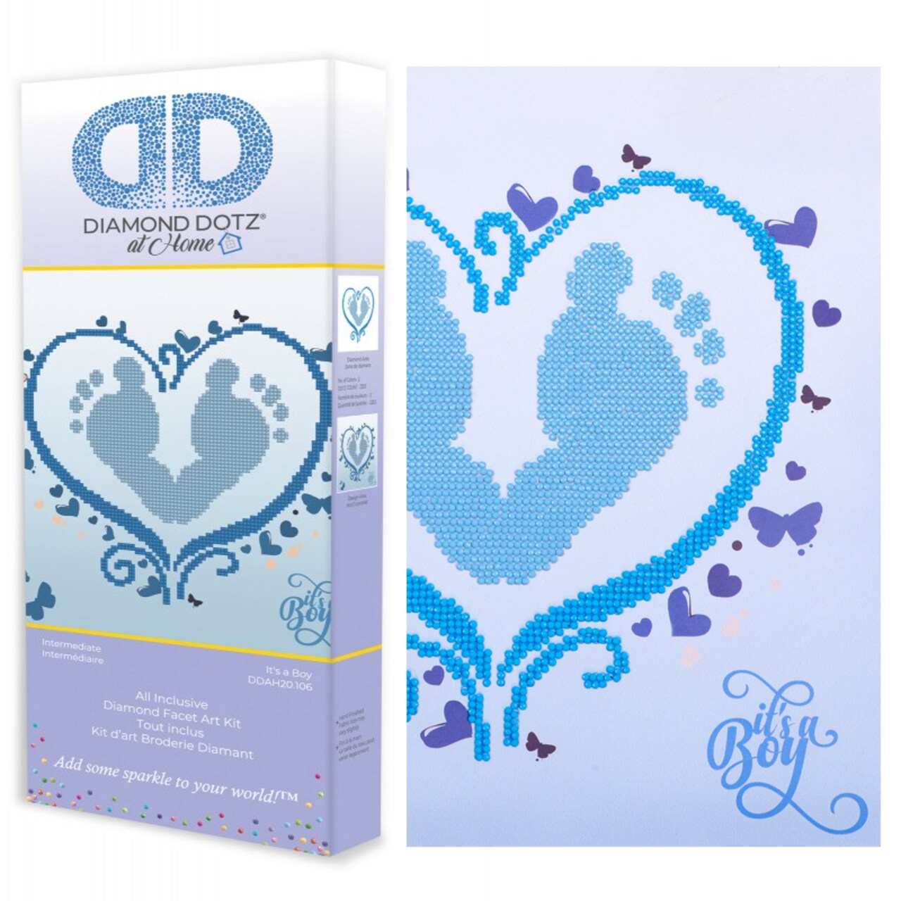 Diamond Dotz at Home - It's a Boy, Partial Drill, Round Dotz, Diamond Painting Kits, Diamond Art Kits for Adults, Baby Diamond Painting, Diamond Art, Diamond Dotz, 12"x12"